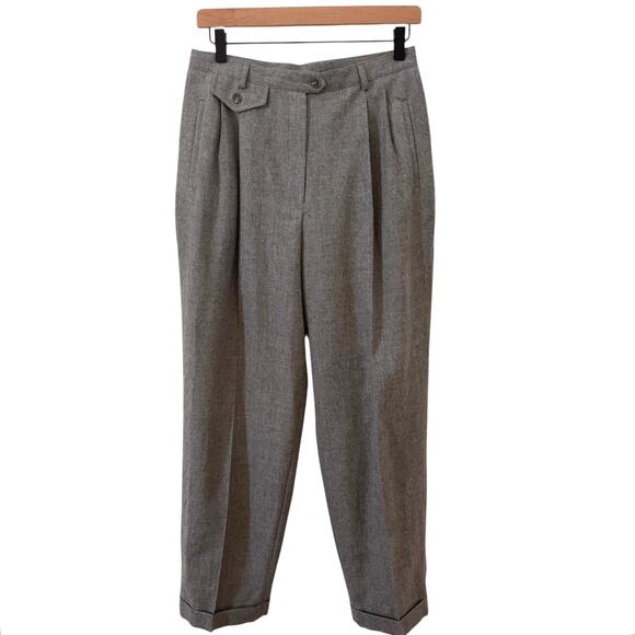 Vintage Lauren Ralph Lauren 100% Wool Grey Trouser Pants Size 12P - Picture 1 of 9